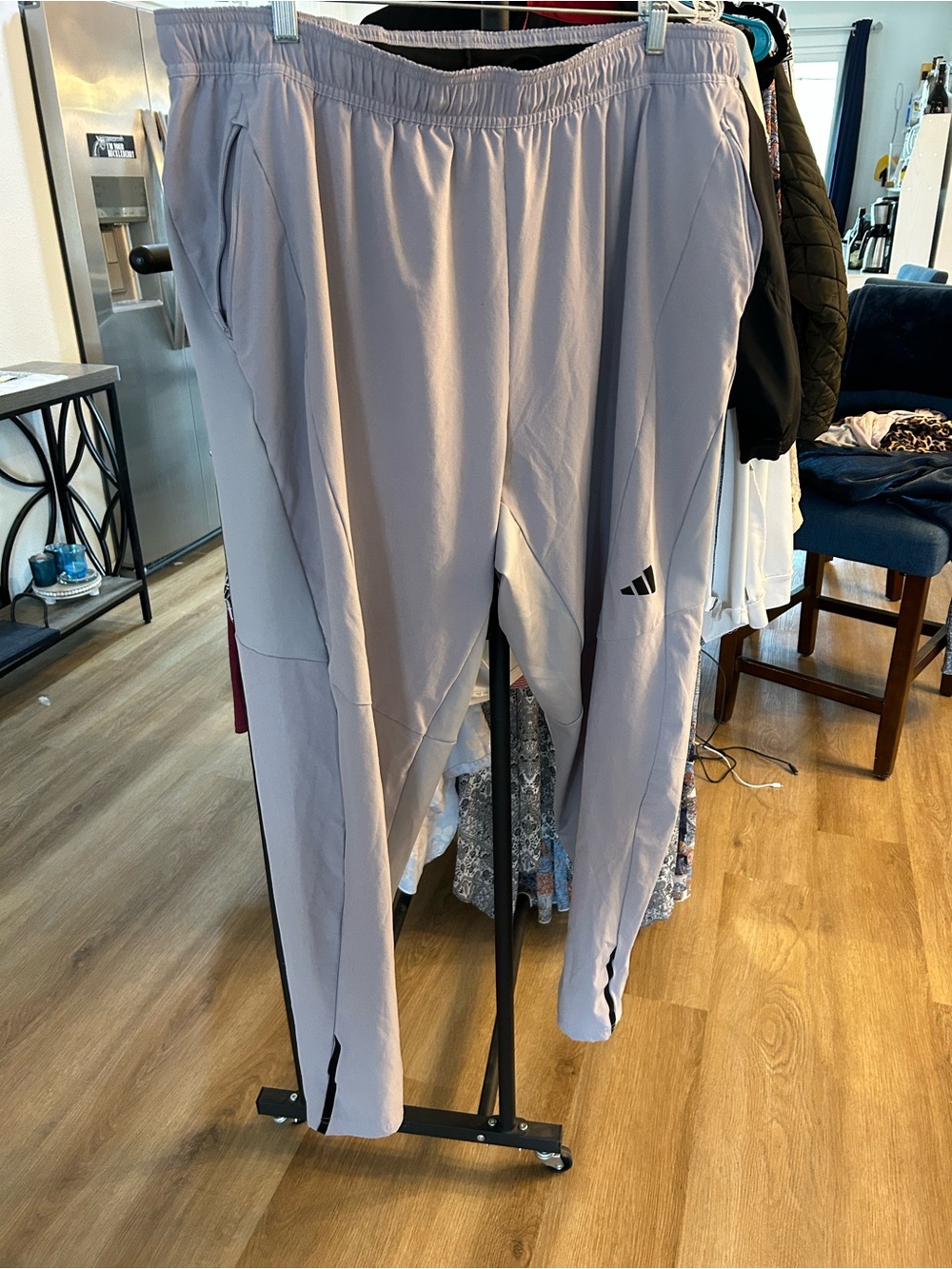 adidas Kids Light Lavender Track Joggers with Black Accents